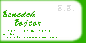 benedek bojtor business card